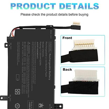 VS03XL VSO3XL Battery for HP Envy 15T-AS000 15T-AS100 CTO 15-AS 15-AS133CL X6V56UA 15-AS020NR 15-AS152NR 15-AS004LA 15-AS014WM HSTNN-UB6Y 849047-541 849313-850 3ICP7/61/80 849313-856 TPN-I125 - size: 8.98*3.31*0.28inch