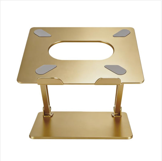 Laptop Stand for Desk, Ergonomic Aluminum Laptop Stand Adjustable Height, Foldable Laptop Riser for 10-17 Inchs Laptop(Gold) - color: Gold