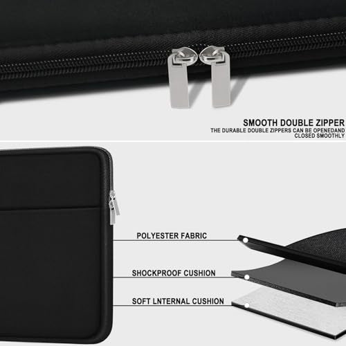 Laptop Case 15 inch, Shockproof Protective Carrying Briefcase Computer Bag | Laptop Sleeve with Zippered Pocket, Traveling Laptop Cover Compatible for HP, Dell, Asus, Lenovo, Notebook, Black - color: Black, size: 15 inch