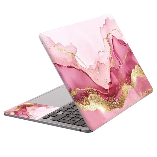 Universal Laptop Protective Skin,Trim-to-Fit Vinyl Sticker for 13–16 Inch Laptop,MacBook,Tablet & Notebook,Scratch-Proof Waterproof Cover,Pink Gold Marble - color: Pink Gold Marble