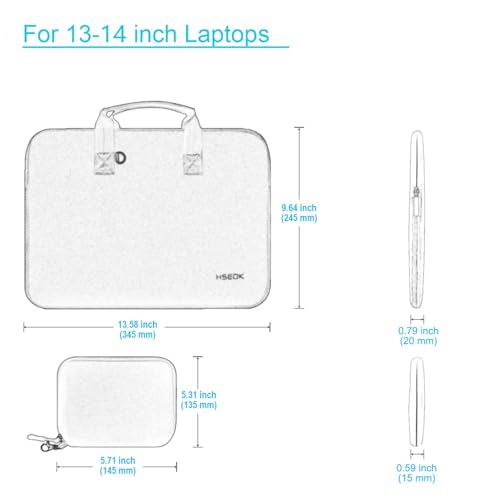 Hseok Laptop Sleeve 14 inch Case with Small Case, Compatible with MacBook Neo 14, MacBook Pro 14 M5/M4/M3/M2/M1, XPS 14 and Most 14 inch Notebooks, Neoprene Computer Handbag,DG01Y01 - color: Dg01y01, size: 14"