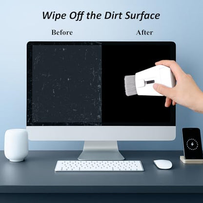 Keyboard Brush, Portable Keyboard Cleaner Soft Bristle Cleaning Brush, Safe Streak-Free Phone Screen Cleaner, Retractable Laptop Cleaning Kit for Computer MacBook PC iPad Camera Lens Monitor