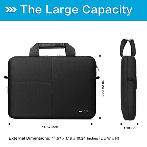 MOSISO Laptop Shoulder Bag for Men, Laptop Bags | Compatible with MacBook Neo 13/Air 13 13.6/Pro,HP Dell ASUS, Briefcase Sleeve Bag with Trolley Sleeve & Front 3 Pockets,Black