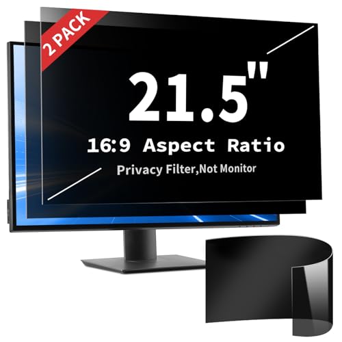 2 Pack 21.5 Inch Privacy Screen Filter for 16:9 Curved and Flat | Removable Anti Glare & Blue Light & UV Reduces Eye Strain, ±30° Privacy Filter for Monitors Keeps Data Safe, Lightweight - size: 2 Pack-21.5''Monitor Screen Protector (16:9)