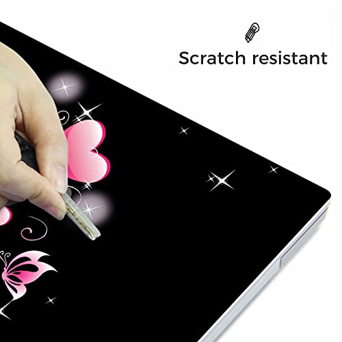 Laptop Skin Sticker,13.3 14 15 15.4 15.6 inch Laptop Skins,Universal Vinyl Decal,Dustproof Scratch Resistant Reusable Cover Protector with Free 2 Wrist Pads (Pink Love) - color: Pink Love
