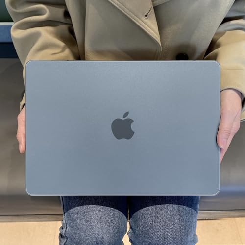 MEEgoodo for MacBook Air M5/M4/M3/M2 13 inch Case 2026-2022,Fit Model A3449/A3240/A3113/A2681,Flexible Case for MacBook Air 13.6 inch with TPU Keyboard Cover & Webcam Cover & OTG Adapter,Haze Blue - color: Haze Blue