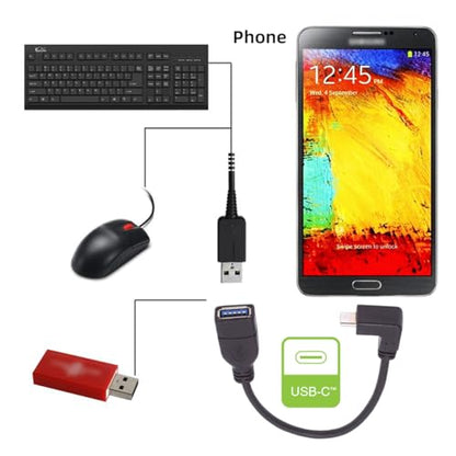 USB-C USB 3.1 Type-C Male to USB 3.0-A Female 10Gbps OTG Data Power Cable Up Down Angled - style: Up Down Cable
