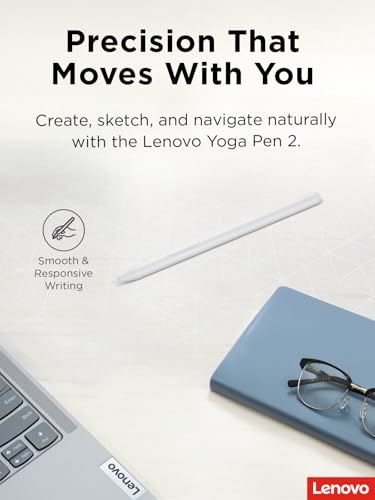 Lenovo Yoga Pen 2 with Magnetic Pen Case, AES 3.0 Stylus with 8192 Pressure Levels, USB C Rechargeable, Tilt Detection, Multi Protocol Support for Lenovo Yoga 2 in 1 PCs, Seashell - color: Seashell