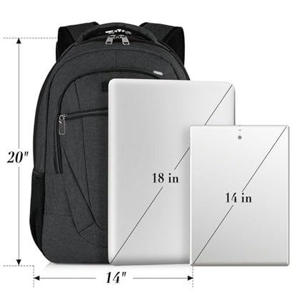BIKROD 45L Extra Large Travel Laptop Backpack for Men and Women, Carry on Back Pack Fit 18.4 IN Laptop, Black, Gift - color: Black, size: 18.4 Inch