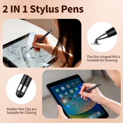 10PCS Stylus Pen for Touchscreen,Lightweight 2 in 1 Design | Stylus Pen for iPad,Nintendo Switch,iPhone, Android Tablets Capacitive Touch Screen,Stylus for Drawing,Note-Taking & Gaming - color: 10PCS Black