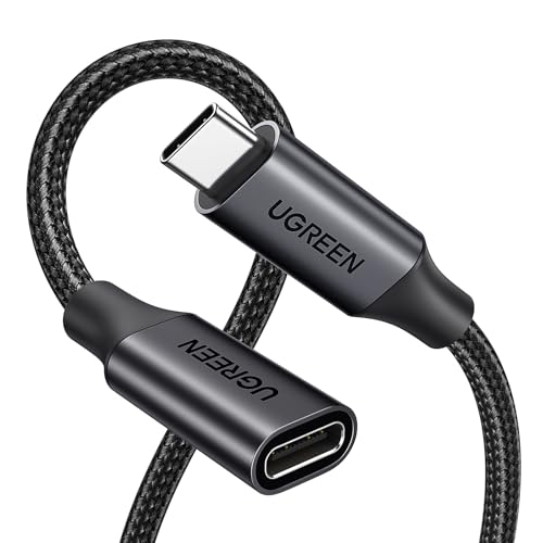 UGREEN USB C Extension Cable, (10Gbps/100W) USB C Extender 3.3 ft | Fast Charging & Transfer Type C Male to Female Cord Compatible with PSVR2/MacBook Air M2 Pro//iPad Pro/Magsafe - color: Black, size: 3.3 FT