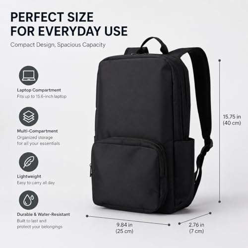 Laptop Backpack for Women & Men, 15.6" Laptop and Tablet Bag with Tumbler Holder – Lightweight, Durable Travel & Work Backpacks, Black - color: Backpack 02 Black