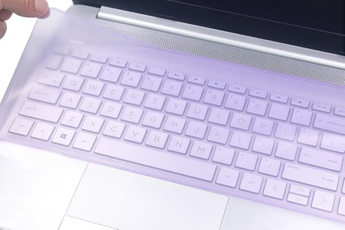 14.3" x 5.2" Universal Silicone Keyboard Protector Cover Skin for 15.6" 17.3" Laptop Notebook Keyboard (with Numeric Keypad Keyboard), Ultra Thin Waterproof Dustproof Keyboard Protector Skin - Purple - color: Purple, size: for 15"-17.3" Universal Laptop K