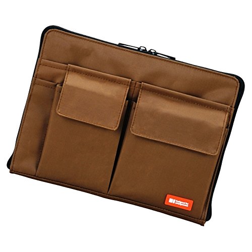 LIHITLAB Bag Laptop Sleeve with Storage Pockets (Bag-in-Bag), 7.1 x 9.8 Inches, Brown (A7553-9) - color: Brown, size: 7.1 in x 9.8 in