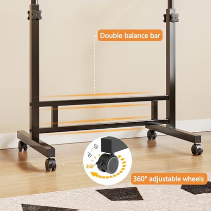Laptop Table Mobile Adjustable Height Portable Desk Notebook Swivel PC Computer Rolling Desk with Wheels, Laptop Stand for Couch Bedside Hospital Bed Table (Black Table) - color: Black Table