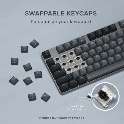 Satechi SM3 Mechanical Keyboard, White LED Backlit, Dark Gray/Gray | 108 Keys Full Size, Wired and Bluetooth, for Mac and Windows - color: Dark Gray/ Gray, size: 108 Keys