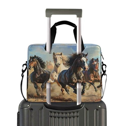 Running Horses Laptop Messenger Bag Case Sleeve Crossbody Briefcase for Men Women with Shoulder Strap Handle 13 14 15.6 inch