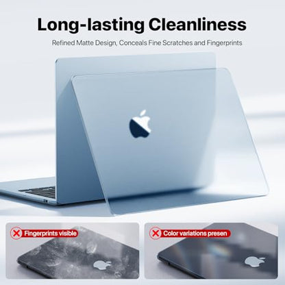 Macaset for MacBook Air 13 inch Case | M5 M4 M3 M2 | 2026–2022 | Precision Fit | Original-Color Match | Durable Hard Shell | Micro-Clip Closure | Scratch & Fingerprint Resistant - color: Frosted Skyblue