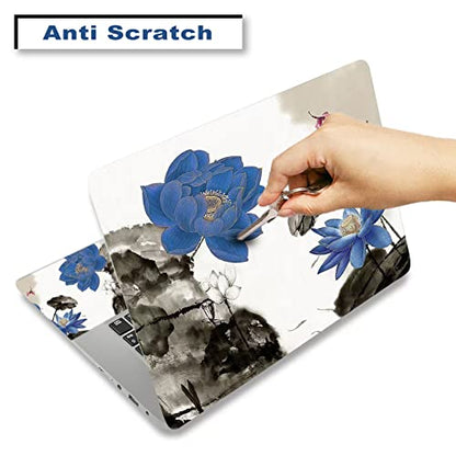 15.6 inch Laptop Notebook Skin Sticker Universal Soft Art Cover Decal Fits 12 13 13.3 14 15 15.4 15.6 inch Laptop Protector,Easy to Apply, Reusable, Blue Lotus Ink Painting - color: Blue Lotus Ink Painting