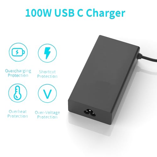 100W 20V 5A Type C Laptop Charger for Lenovo Yoga Slim 7 Pro, IdeaPad 5 Pro16 ThinkPad 15 16 X280, Compatible P/N: ADL100YLC3A 5A11J62105 SA11D52396 Power Supply Adapter