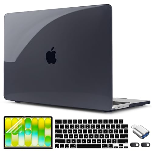 CISSOOK for MacBook Neo 13 inch Case A3404 Release 2026 Crystal Balck | 5in1 Set Hard Shell Case, A18 Pro Chip, Keyboard Cover, Screen Protector, Scratch Resistant, Ultra-Thin, for Office & Travel - color: Crystal Black