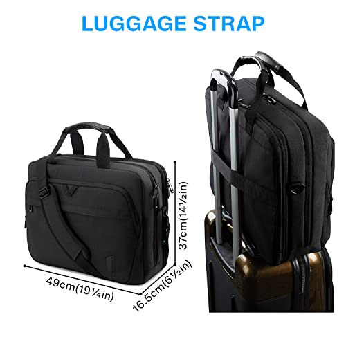 BAGSMART 18 Inch Laptop Bag Expandable Briefcase Computer Bag Men, Black | Women Laptop Shoulder Bag, Work Bag Business Travel Office - color: Black-18.4 Inch