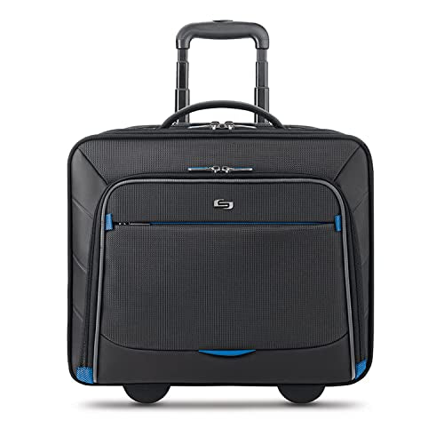 Solo New York Active Rolling Overnight Laptop Bag. Business Travel Rolling Overnighter Case for Women and Men. Fits up to 16 inch laptop - Black, 15" x 16" x 7" (TCC902-4/20)