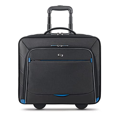 Solo New York Active Rolling Overnight Laptop Bag. Business Travel Rolling Overnighter Case for Women and Men. Fits up to 16 inch laptop - Black, 15" x 16" x 7" (TCC902-4/20)