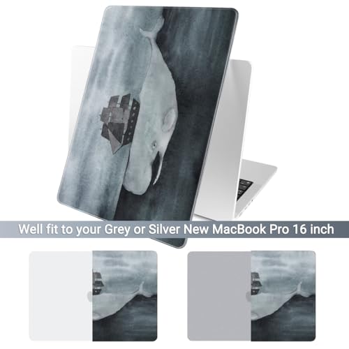 Batianda Case for New MacBook Pro 16 inch 2026 M5 2024 2023 Release with M4 M3 M2 M1 Pro/Max Chip,Slim Lightweight Protective Shell with Creative Pattern with Keyboard Cover & Screen Protector, Shark - color: Shark
