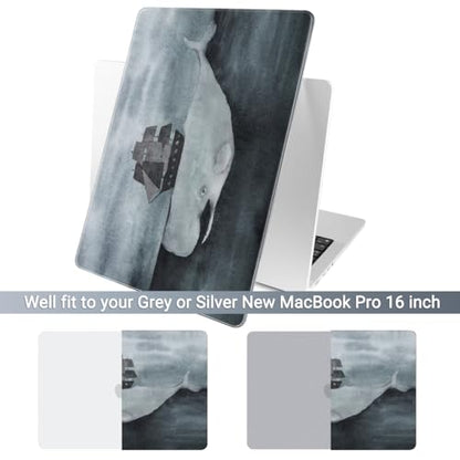 Batianda Case for New MacBook Pro 16 inch 2026 M5 2024 2023 Release with M4 M3 M2 M1 Pro/Max Chip,Slim Lightweight Protective Shell with Creative Pattern with Keyboard Cover & Screen Protector, Shark - color: Shark
