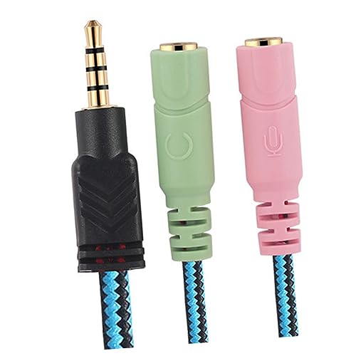 jojofuny 2pcs Male to Female Audio Splitter Adapter for Headset and Microphone Stereo Cable for Laptop and Mobile Devices Convenient Headphone Mic Splitter for Enhanced Audio