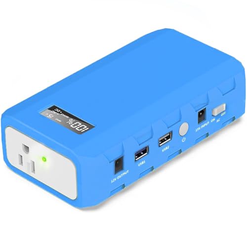 SinKeu Power Bank, 24000mAh with 110V AC Outlet Portable Laptop Battery Bank, 65Watt Portable Power Charger for iPhone 15, Outdoor Camping and Home Office Hurricane Emergency - color: Blue