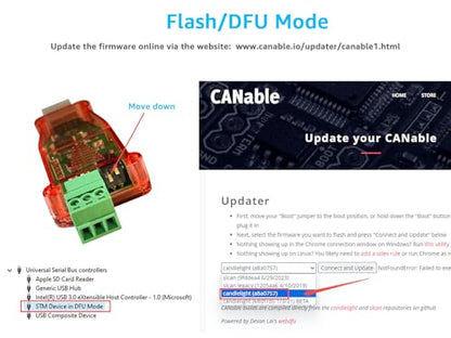 DSD TECH SH-C30A USB to CAN Bus Adapter Base on Canable Support SocketCAN Cangaroo