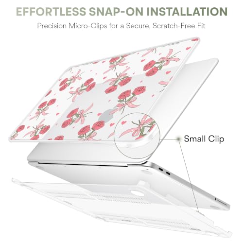 Compatible with MacBook Neo 13 inch (2026 Release A3404) (A18 Pro) with Liquid Retina Display, Printed Slim Protective Case with Screen Protector & Keybaord Cover, Rose Bows - color: Rose Bows