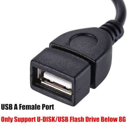 3.5mm (1/8 inch) AUX Audio Plug Male to USB 2.0 Female OTG Adapter Converter Cable for Playing Music with U-Disk in Your Car