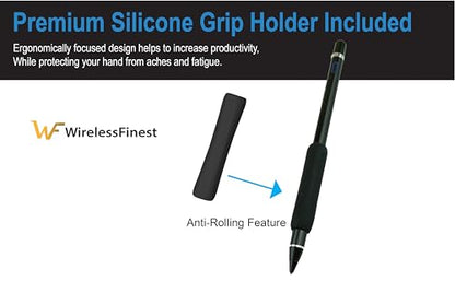 Black Stylus Pen Pencil 1st Gen Generation Replacement for Apple iPad Pro 1st 2nd iPad 1 2 3rd 4th 5th iPad mini 1 2 3 4 iPad Air 1st 2nd iOS Android Capacitive Tablet Touch Screen+Free Holder