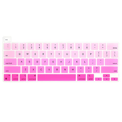 ProElife Keyboard Cover Skin for 2022 MacBook Pro 13.3 inch with Apple M2 Chip & 2021 2020 MacBook Pro 13 inch with M1 Chip (Model: A2338) Accessory Ultra Thin Silicone Keyboard Cover (Ombre Pink) | Ultra Thin (0.26 mm), Silicone Protective Skin, Dust-pro