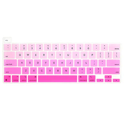 ProElife Keyboard Cover Skin for 2022 MacBook Pro 13.3 inch with Apple M2 Chip & 2021 2020 MacBook Pro 13 inch with M1 Chip (Model: A2338) Accessory Ultra Thin Silicone Keyboard Cover (Ombre Pink) | Ultra Thin (0.26 mm), Silicone Protective Skin, Dust-pro