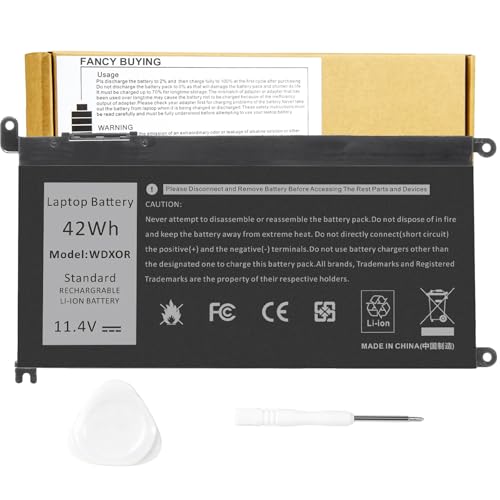 WDX0R 42Wh Laptop Battery Replacement for Dell Inspiron 13 15 5000 7000 Series 5567 7573 5570 7579 7378 5565 5379 5378 Latitude 3490 3590 3340 3400 3390 3500 3190 Vostro 5468 5568 FW8KR WDXOR - size: 11.13*2.15*0.77inch WDXOR