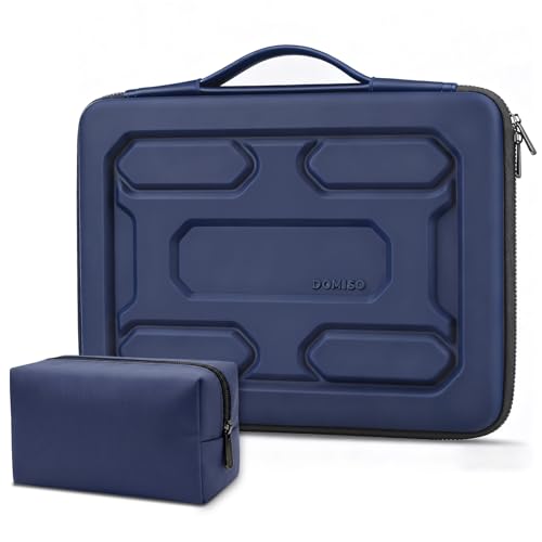 DOMISO Laptop Hard Case 17-17.3 inch Waterproof Shockproof Hard Shell Sleeve with Handle & Storage Pocket, Compatible with MacBook, HP, Dell, Dark Blue - color: Dark Blue, size: 17.3 inch