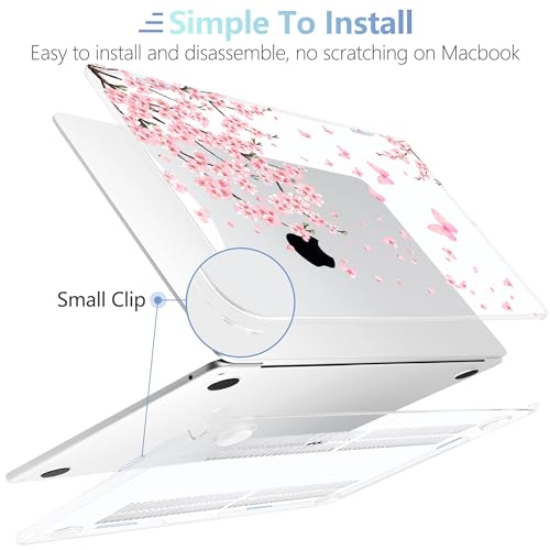 MEEgoodo Case for M5/M4/M3/M2 MacBook Air 13 inch Case 2026 2025 2024 2022, Fit Model A3449/A3240/A3113/A2681, Laptop Hard Shell Compatible with MacBook Air 13.6-inch, Cherry Blossoms - color: Cherry Blossoms