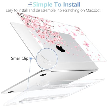 MEEgoodo Case for M5/M4/M3/M2 MacBook Air 13 inch Case 2026 2025 2024 2022, Fit Model A3449/A3240/A3113/A2681, Laptop Hard Shell Compatible with MacBook Air 13.6-inch, Cherry Blossoms - color: Cherry Blossoms