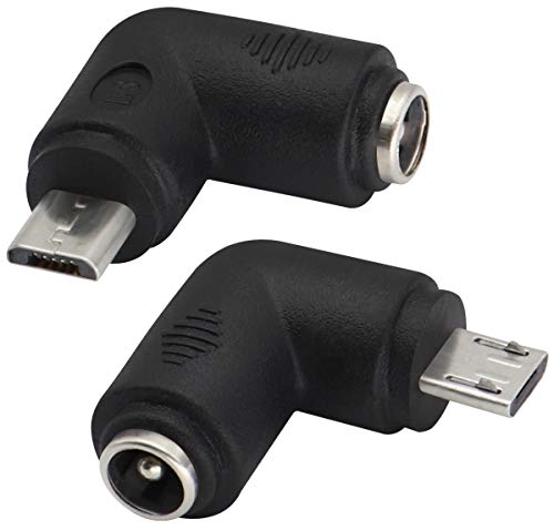90 Degree Micro DC Power Adapter 90 Degree DC5.5x2.1mm to Micro USB 5V DC Power Supply Charging Connector for Cellphone, Tablet,MP3 and Micro USB Device.(2Pack/Micro) - color: Micro