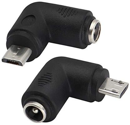 90 Degree Micro DC Power Adapter 90 Degree DC5.5x2.1mm to Micro USB 5V DC Power Supply Charging Connector for Cellphone, Tablet,MP3 and Micro USB Device.(2Pack/Micro) - color: Micro