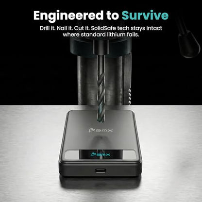 5K Magnetic Power Bank, Silver, Qi2 Certified 15W Wireless Charger, LCD Display, Ultra-Slim Solid-State Battery Pack for iPhone 17/16, Lightweight Travel, USB-C Portable (Black) - color: Black