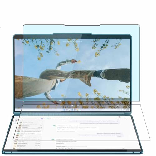 Puccy Anti Blue Light Tempered Glass Screen Protector Film, compatible with Lenovo Yoga Book 9i Gen 8 13.3" Laptop (Active Area Cover Only) Protective Protectors Guard