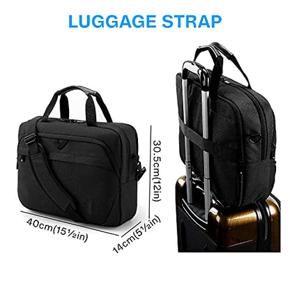 BAGSMART Laptop Bag, 15.6 Inch Briefcase Men, Lockable Computer Bag Work Bag, Water-Repellent Shoulder Messenger Bag Travel Office Business, Black | Work Bag Water-Repellent Shoulder Messenger Bag Travel Office Business - color: Black-15.6 Inch