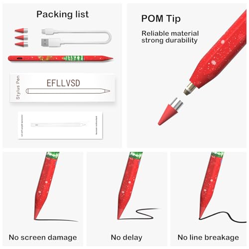 Universal Stylus Pen Compatible for iOS&Android Touch Screen, Pencil with Dual Touch Function,Rechargeable Stylus for iPad/iPad Pro/Air/Mini/iPhone/Cellphone/Samsung/Tablet Drawing&Writing (Red) - color: 106T-Red Cartoon