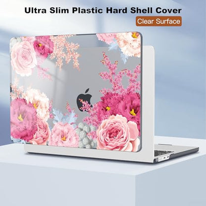 CISSOOK Compatible with MacBook Air 13.6 inch Case A3449 A3240 A3113 A2681 | 2026 2025 2024 2023 2022, 5in1 Set Hard Shell Case Keyboard Cover for MacBook Air 13 inch M2 M3 M4 M5, Gorgeous Flowers - color: Air13.6inch-Gorgeous flowers