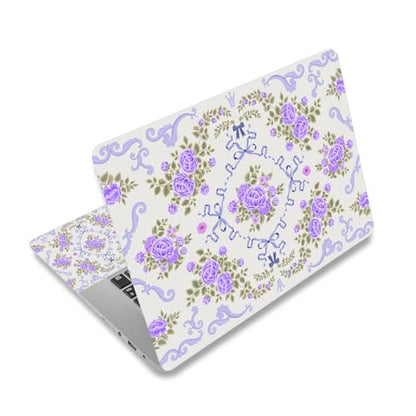 DINKY Laptop Skin Sticker Decal 15.6" 15.4" 12" 13" 13.3" 14" 15 inch Laptop Universal Vinyl Skin Stickers Cover Art Decal Notebook PC Personalized Protector, Purple Flower Bow - color: Purple Flower Bow